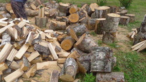 Колка дров. Чем заняться зимой на приусадебном участке